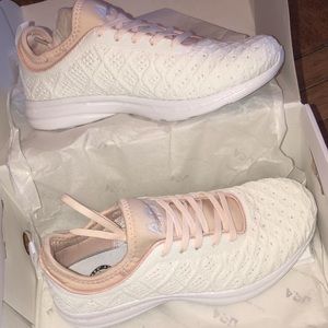 Apl white and pink tennis shoes